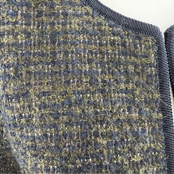 NWT Talbots Wool/Alpaca/Metallic Blend Blazer Olive/Navy Blue Fabric Knit Italy - Picture 7 of 15